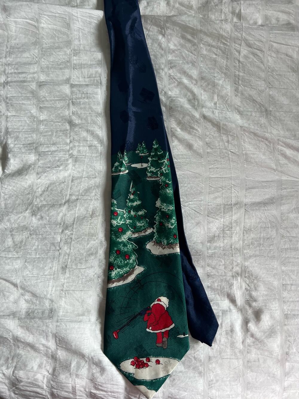 Hallmark Happy Holidays Necktie Golfing Santa